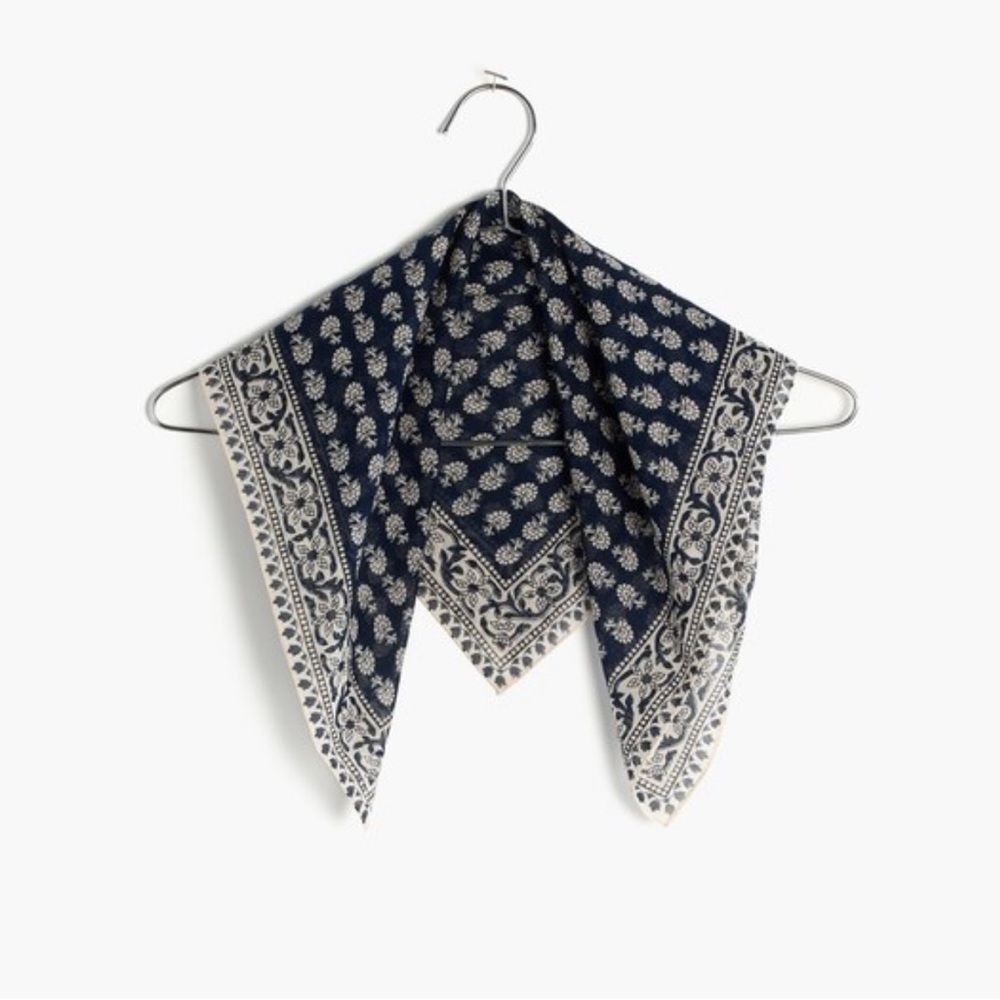 $25 or FREE Madewell Deep Indigo Headscarf Bandana Kerchief Scarf Organic Cotton